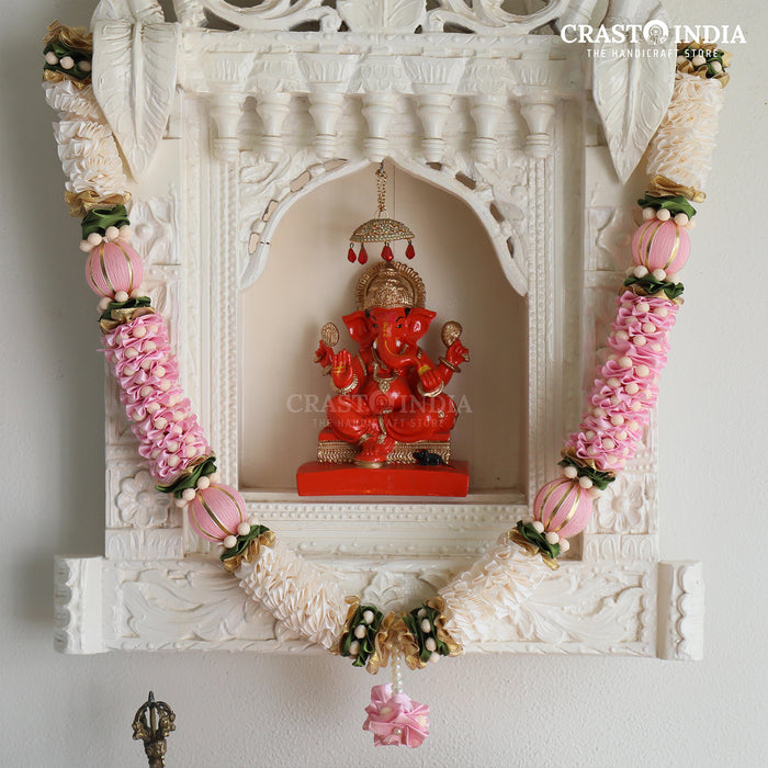 CRASTO INDIA HANDCRAFTED RIBBON GARLAND WITH CHAKRI, THREADED BALL