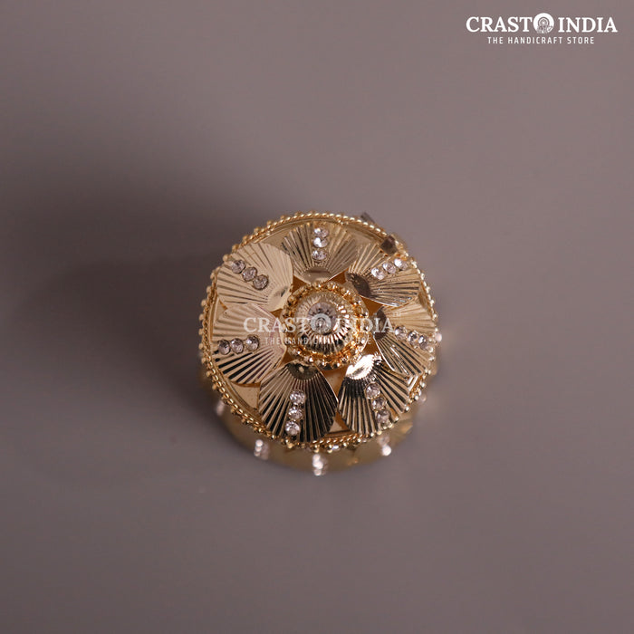 CRASTO INDIA HANDCRAFTED GOLDEN PETAL SINDOOR DABBI - REGULAR (1 PC)