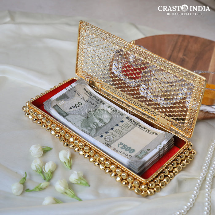 (PACK OF 2 PCS) CRASTO INDIA HANDCRAFTED GHUNGHROO JEWELLERY CASH BOX WITH VELVET