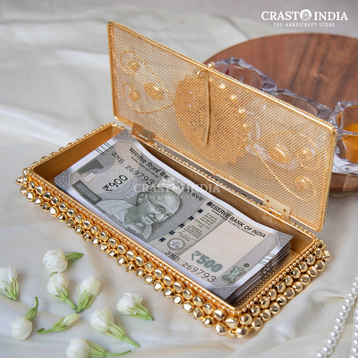 CRASTO INDIA HANDCRAFTED GHUNGHROO JEWELLERY CASH BOX WITH STONEWORK (1 PC)