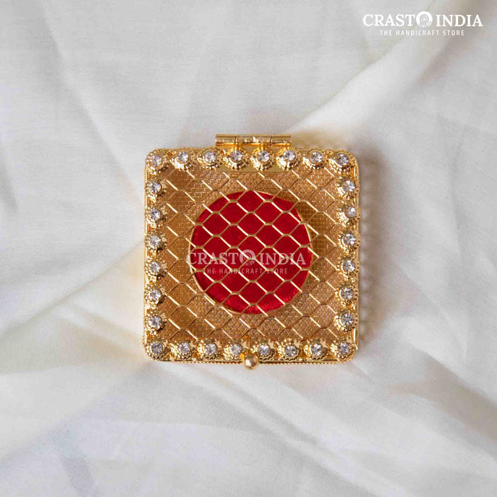 CRASTO INDIA HANDCRAFTED SQUARE SHAPED JAALI COIN BOX WITH VELVET (1 PC)