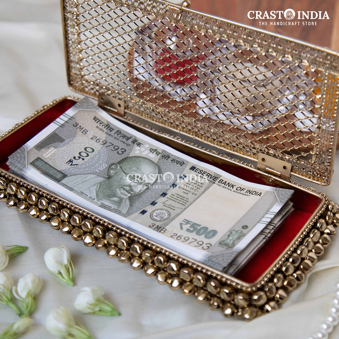 (PACK OF 2 PCS) CRASTO INDIA HANDCRAFTED GHUNGHROO JEWELLERY CASH BOX WITH VELVET