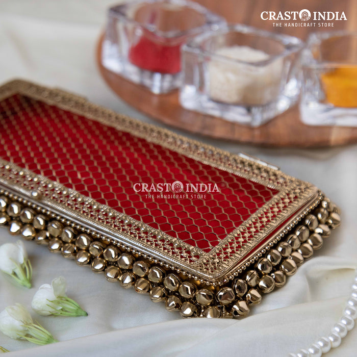 (PACK OF 2 PCS) CRASTO INDIA HANDCRAFTED GHUNGHROO JEWELLERY CASH BOX WITH VELVET